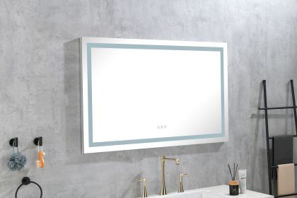 48 x 36 Inch LED Mirror Bathroom Vanity Mirrors with Lights;  Wall Mounted Anti-Fog Memory Large Dimmable Front Light Makeup Mirror