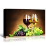 Framed Canvas Wall Art Decor Painting, Wine Glasses and Grape Fruits on Table Painting Decoration For Restaurant, Kitchen, Dining Room, Office Living