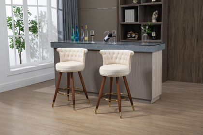 COOLMORE Swivel Bar Stools with Backrest Footrest , with a fixed height of 360 degrees