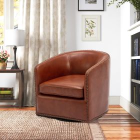 Trenton Swivel Arm Chair - Caramel