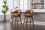 COOLMORE Bar Stools Set of 2 Counter Height Chairs with Footrest for Kitchen, Dining Room And 360 Degree Swivel