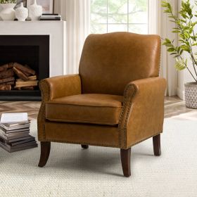 Jonathas Vegan Leather Armchair-CAMEL