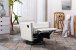 Modern Upholstered Rocker Nursery Chair Plush Seating Glider Swivel Recliner Chair, Beige