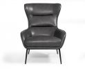 Divani Casa Susan Modern Dark Grey Leatherette Lounge Chair