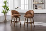 COOLMORE Bar Stools Set of 2 Counter Height Chairs with Footrest for Kitchen, Dining Room And 360 Degree Swivel