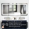 60x28 Inch LED Lighted Bathroom Mirror with 3 Colors Light, Wall Mounted Bathroom Vanity Mirror with Touch Button, Anti-Fog Dimmable Bathroom Mirror (