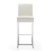 Manhattan Comfort Element 42.13 in. Pearl White and Polished Chrome Stainless Steel Bar Stool