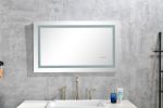 36*28LED Lighted Bathroom Wall Mounted Mirror with High Lumen+Anti-Fog Separately Control+Dimmer Function