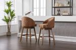 COOLMORE Bar Stools Set of 2 Counter Height Chairs with Footrest for Kitchen, Dining Room And 360 Degree Swivel