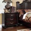 1pc Nightstand Only Traditional Dark Walnut Solid wood 3-Drawers Ball Bearing Metal Glides Antique Brass Handles w/ Acrylic Accent Bedroom Furniture