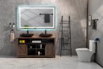 (ONLY FOR PICKUP)84"*48" LED Lighted Bathroom Wall Mounted Mirror with High Lumen+Anti-Fog Separately Control  bedroom full-length mirror  bathroom le