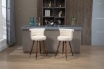 COOLMORE Swivel Bar Stools with Backrest Footrest , with a fixed height of 360 degrees