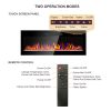 42 inch recessed ultra thin tempered glass front wall mounted electric fireplace with remote and multi color flame & emberbed, LED light heater