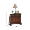 Traditional Formal Look Cherry Finish 1pc Nightstand Storage Space Bedside Table Plywood Veneer Bedroom Furniture