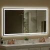 72×36 inch LED-Lit bathroom mirror, wall mounted anti-fog memory Large Adjustable Brightness front and back light Rectangular Vanity mirror