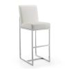 Manhattan Comfort Element 42.13 in. Pearl White and Polished Chrome Stainless Steel Bar Stool