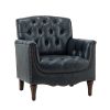 Bertram Genuine Leather Armchair NAVY