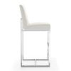 Manhattan Comfort Element 42.13 in. Pearl White and Polished Chrome Stainless Steel Bar Stool