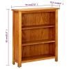 3-Tier Bookcase 27.6"x8.9"x32.3" Solid Oak Wood