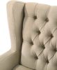 Irwin 29.5" Beige Linen Button Tufted Wingback Chair