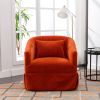 360-degree Swivel Accent Armchair Linen Blend Orange