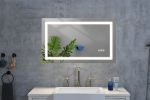 36*28LED Lighted Bathroom Wall Mounted Mirror with High Lumen+Anti-Fog Separately Control+Dimmer Function