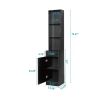 FCH MDF With Triamine One Door One Drawer Three Compartments High Cabinet Bathroom Wall Cabinet Black RT