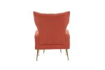 Modern Accent Chair with Ottoman, Comfy Armchair for Living Room, Bedroom, Apartment, Office (Brick red)