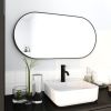 18 x 35 Inch Bathroom Mirror Black Aluminum Frame