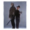 Freddy vs Jason Silk Touch Throw Blanket, 50" x 60", Back to Back