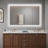 60×40 inch LED-Lit bathroom mirror, wall mounted anti-fog memory Large Adjustable Brightness front and back light Rectangular Vanity mirror