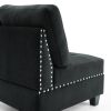 Single Chair for Modular Sectional,Black Velvet (26.5"x31.5"x36")