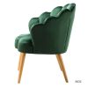 Flora Scalloped Velvet Arm Chair-GREEN