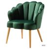 Flora Scalloped Velvet Arm Chair-GREEN