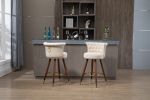 COOLMORE Swivel Bar Stools with Backrest Footrest , with a fixed height of 360 degrees