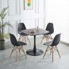 1+4,5pieces dining set, Table metal leg Mid-century Dining Table for 4-6 people With Mdf Table Top, Pedestal Dining Table, End Table Leisure Coffee Ta