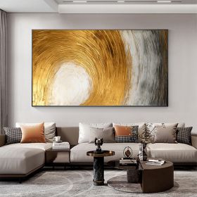 Hand Painted Oil Painting Abstract Gold Texture Oil Painting on Canvas Original Minimalist Art Golden Decor Custom Painting Living Room Home Decor (Style: 01, size: 50X100cm)