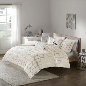 Metallic Printed Comforter Set (Color: as Pic)