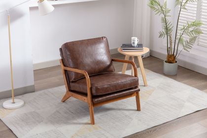 COOLMORE Wood Frame Armchair, Modern Accent Chair Lounge Chair for Living Room (Color: as Pic)