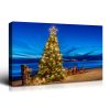 Framed Canvas Wall Art Decor Painting For Chrismas, Chrismas Tree on Seaside Chrismas Gift Painting For Chrismas Gift, Decoration For Chrismas Eve Off