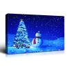 Framed Canvas Wall Art Decor Painting For Chrismas, Chrismas Tree with Cute Snowman Chrismas Gift Painting For Chrismas Gift, Decoration For Chrismas