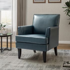 Lapithae Armchair with Solid Wooden Legs and Nailhead Trim (Color: as Pic)