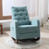 Baby Room High Back Rocking Chair Nursery Chair , Comfortable Rocker Fabric Padded Seat ,Modern High Back Armchair