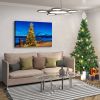 Framed Canvas Wall Art Decor Painting For Chrismas, Chrismas Tree on Seaside Chrismas Gift Painting For Chrismas Gift, Decoration For Chrismas Eve Off