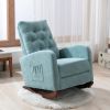 Baby Room High Back Rocking Chair Nursery Chair , Comfortable Rocker Fabric Padded Seat ,Modern High Back Armchair