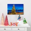 Framed Canvas Wall Art Decor Painting For Chrismas, Chrismas Tree on Seaside Chrismas Gift Painting For Chrismas Gift, Decoration For Chrismas Eve Off